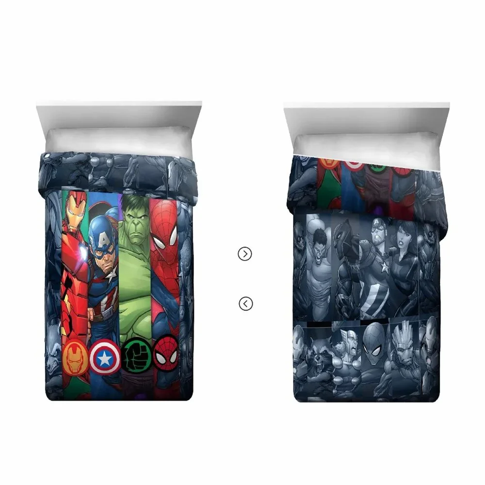 Marvel Avengers Reversible TWIN Comforter Iron Man Capt America Incredible Hulk